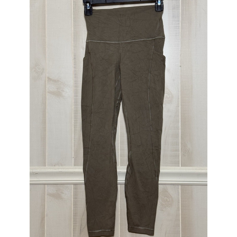 Lululemon Align With Pockets High Rise 25" Dark Olive Size 4